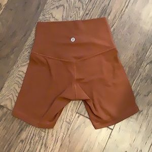 Brown lululemon biker shorts